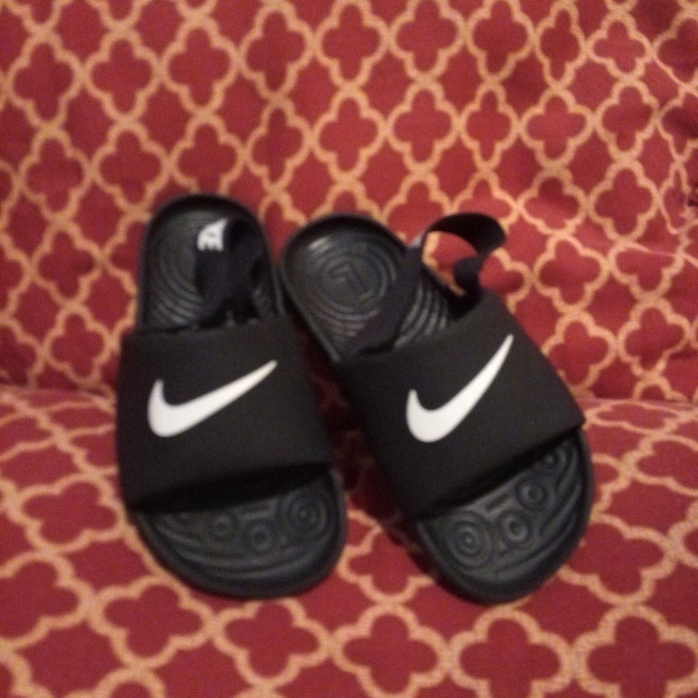 Nike Black Slide Sandals with Molded Footbed